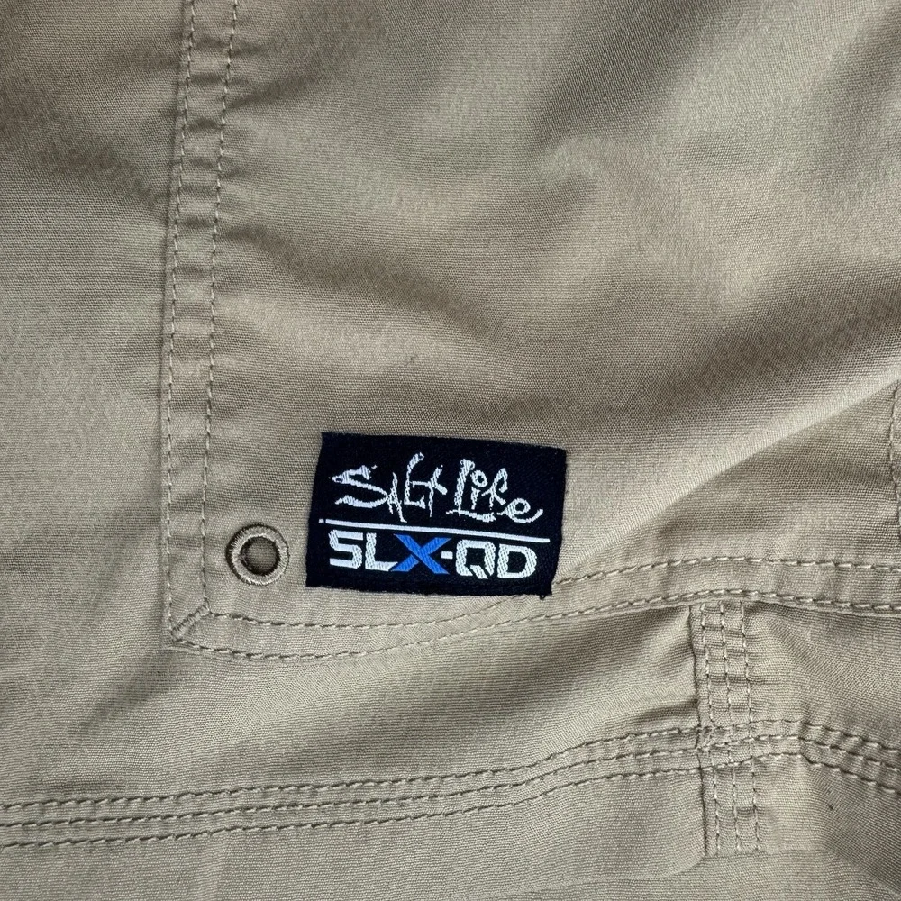 Salt Life La Vida Shorts Men's 40 Khaki Cargo Vapor Stretch Tan Outdoor Tactical